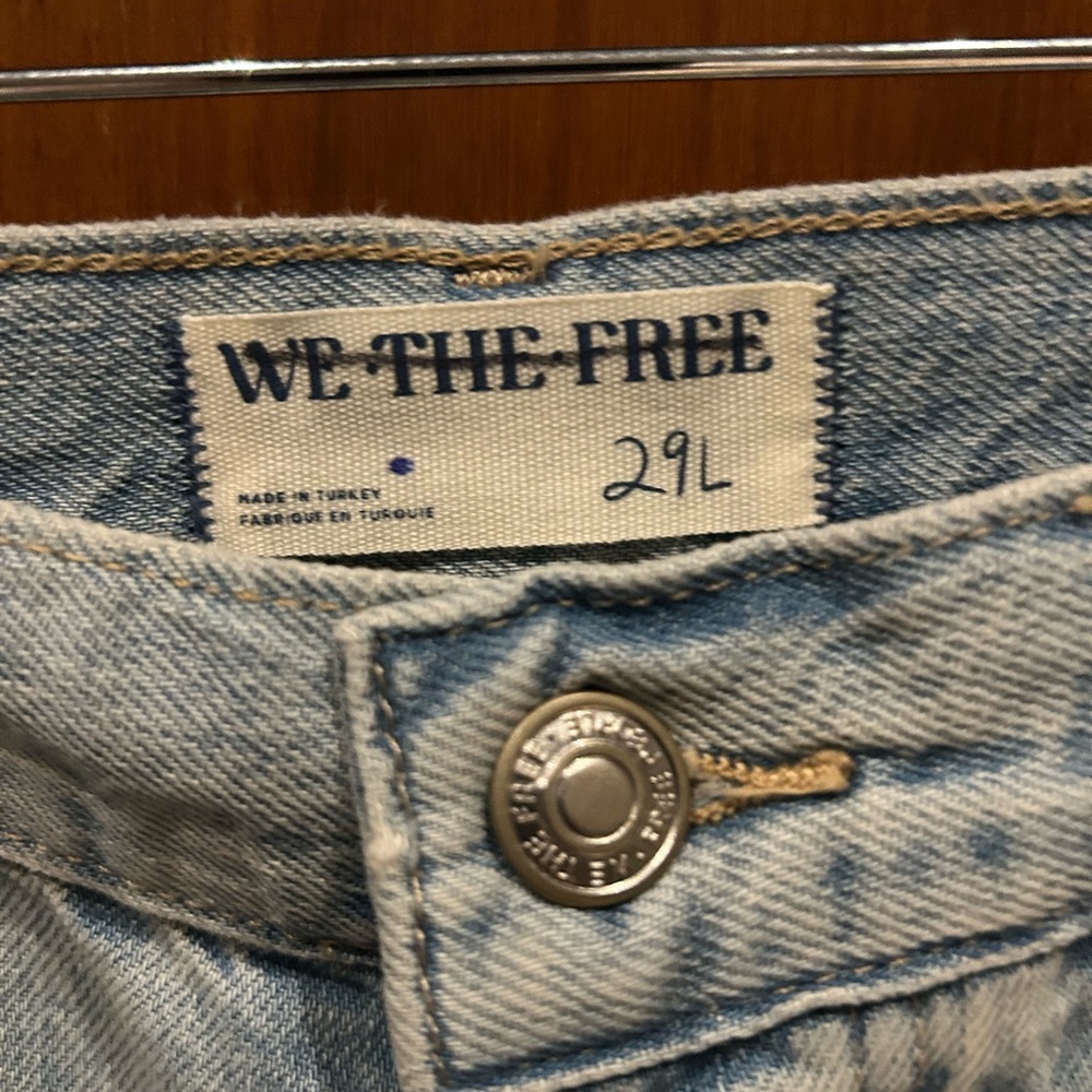FREE PEOPLE WE THE FREE Ripple Wide Leg Crop Jeans NWT 29L LONG - Picture 5 of 14